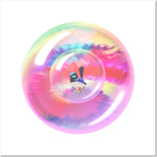 Bird in a Bubble in a Bubble Posters and Art